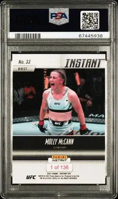 2021 Panini Instant UFC Molly McCann trading card PSA 9 for UFC collectors