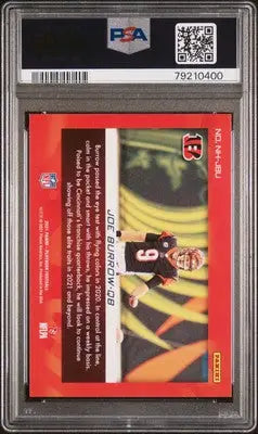 Graded Panini Playbook Joe Burrow Huddle Football trading card PSA 9
