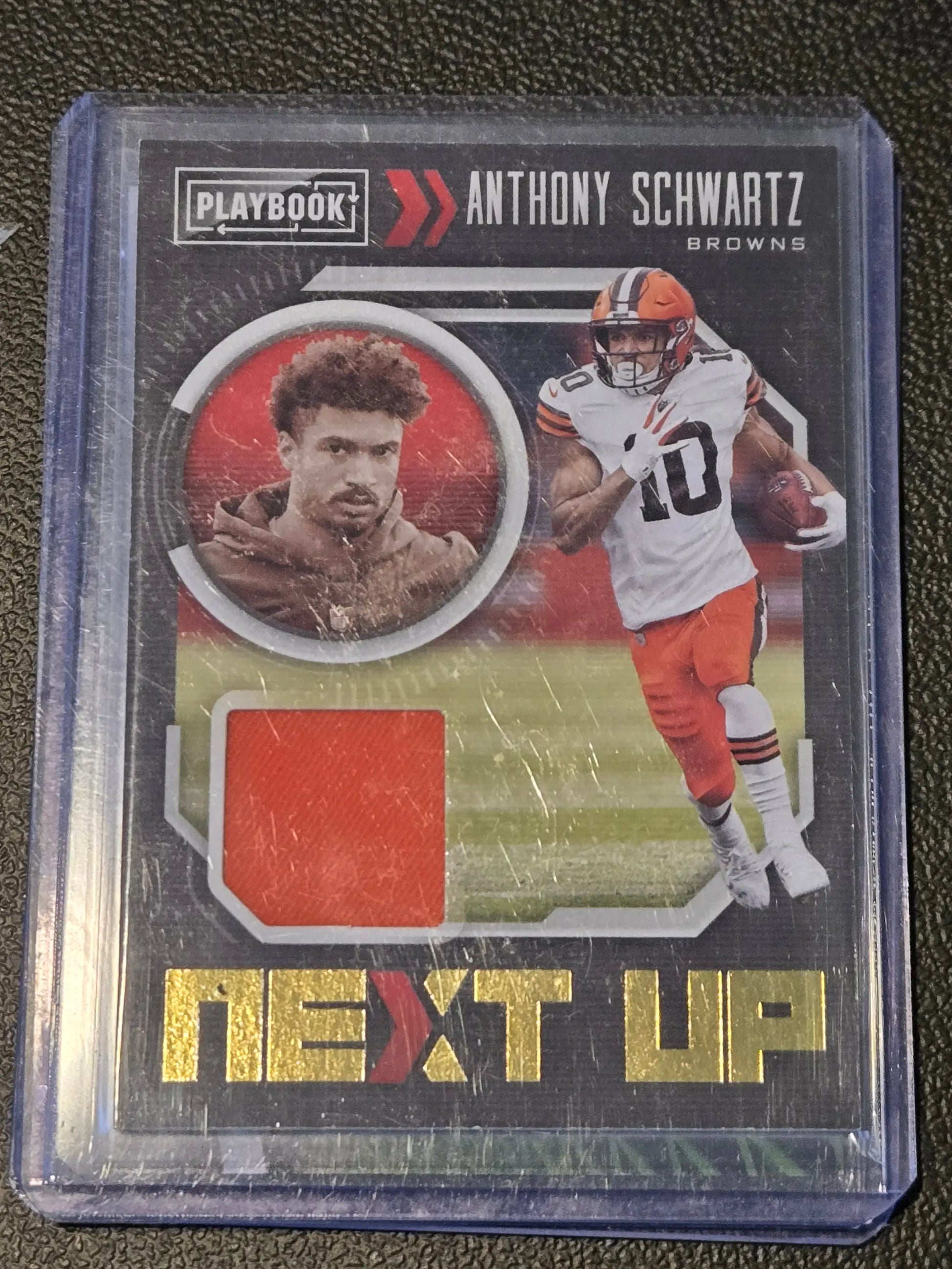 Anthony Schwartz football card from Panini Playbook 2021 Panini Playbook Next Up Jerseys