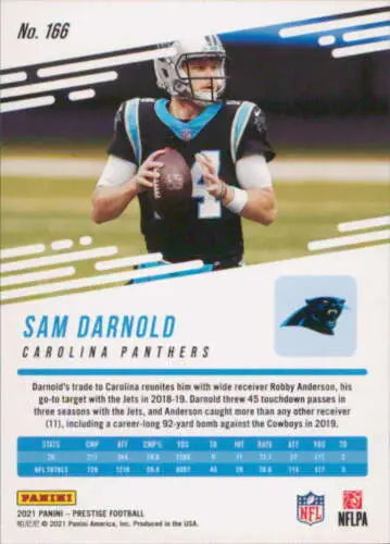 2021 Panini Prestige #166 Sam Darnold NM-MT football card with original gloss finish