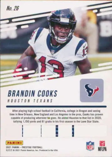 2021 Panini Prestige #26 Brandin Cooks NM-MT Texans original gloss football card