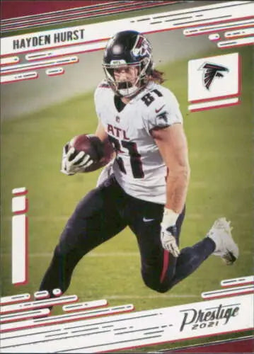 Hayden Hurst 2021 Panini Prestige football card with original gloss features