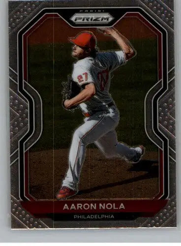 2021 Panini Prizm Aaron Nola baseball trading card with original gloss in NM-MT condition