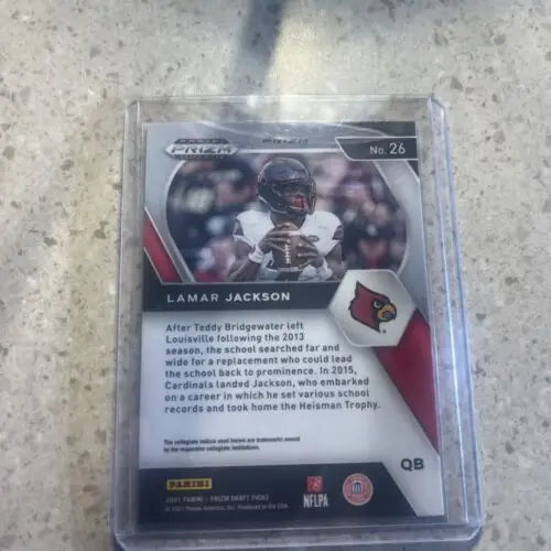 Lamar Jackson 2021 Panini Prizm Draft Picks Green Prizm sports trading card