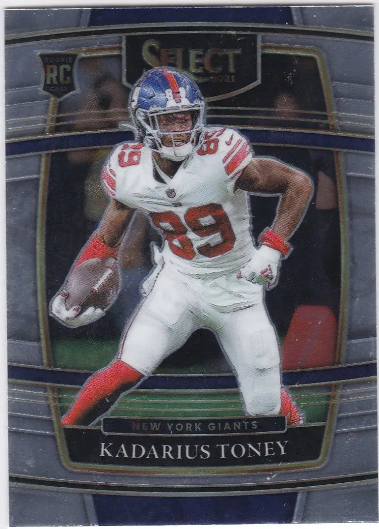 2021 Panini Select Kadarius Toney football card New York Giants jersey number 89