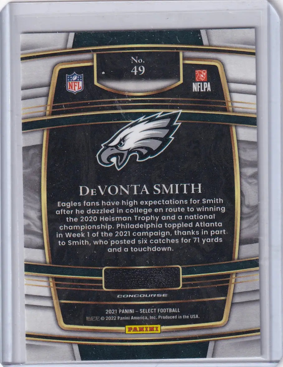 2021 Panini Select Concourse #49 RC Devonta Smith - Philadelphia Eagles