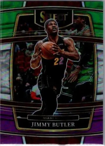 Jimmy Butler 2021 Panini Select Green White Purple Prizms basketball card original gloss
