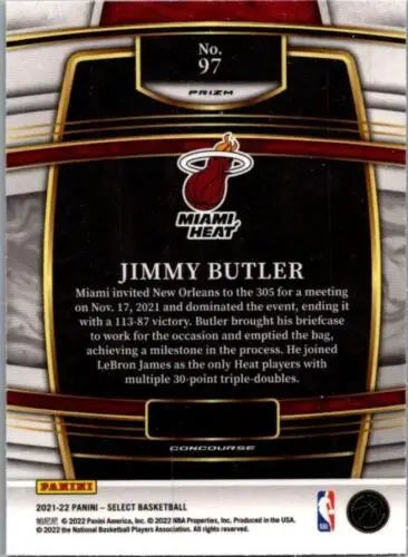 Jimmy Butler basketball card 2021 Panini Select Green White Purple Prizms NM-MT