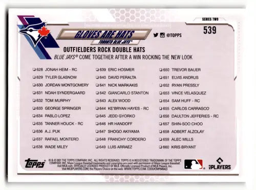 2021 Topps #539 Baseball card back with original gloss from simply sandoval Blue Jays