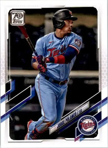 Original gloss Jorge Polanco baseball card 2021 Topps #598 NM-MT Twins ID48081