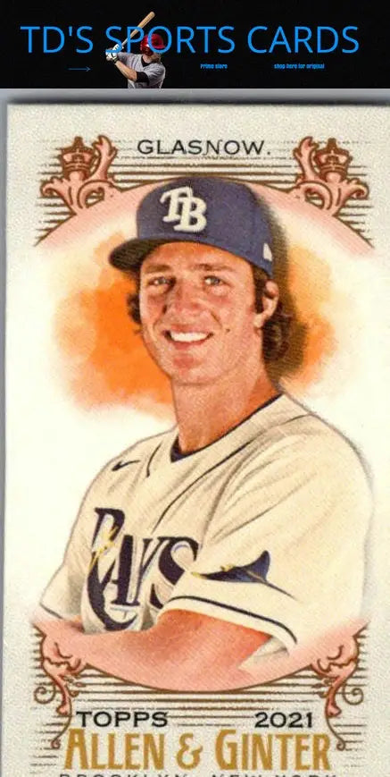 2021 Topps Allen & Ginter Tyler Glasnow Mini Baseball Card showing Tyler Glasnow
