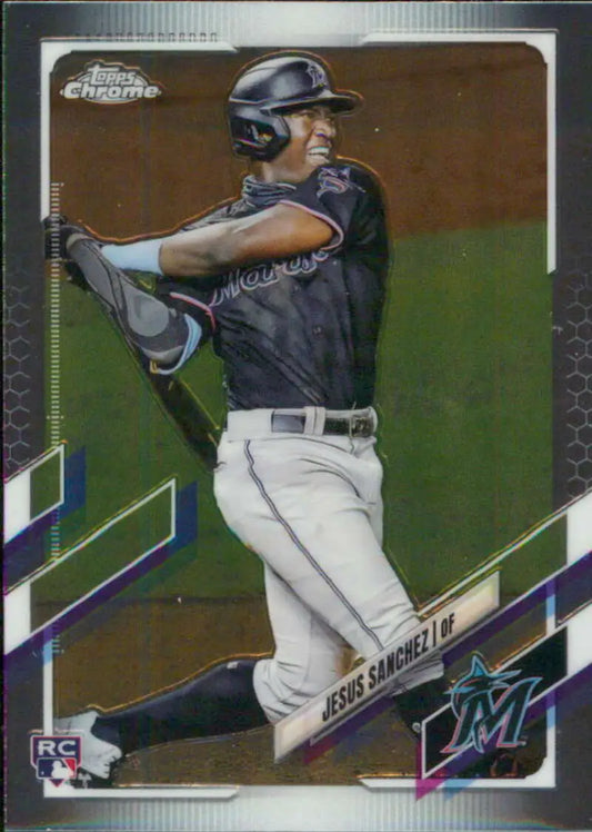 2021 Topps Chrome #101 Jesus Sanchez NM-MT RC Miami Marlins Baseball Card for collectors