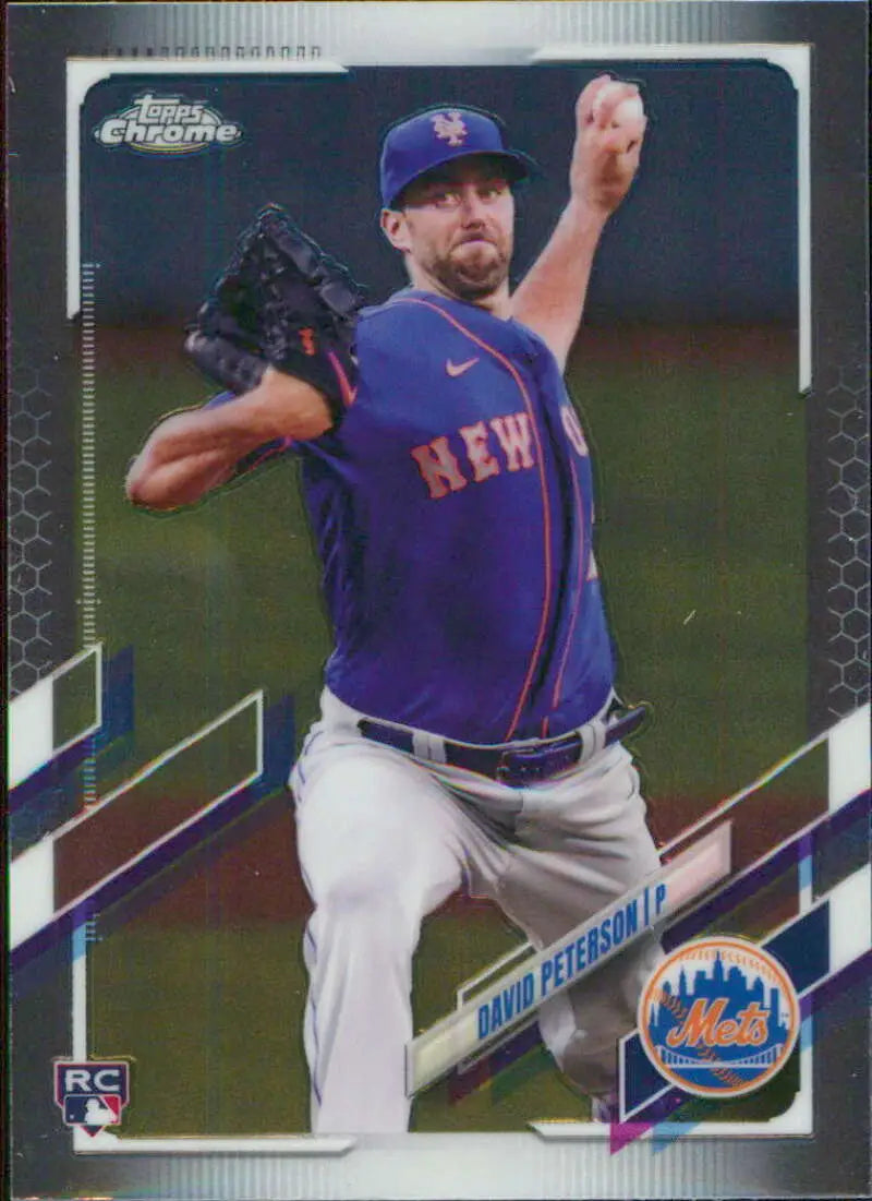 David Peterson 2021 Topps Chrome #133 New York Mets Baseball Card NM-MT RC