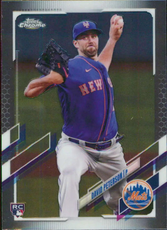 David Peterson 2021 Topps Chrome #133 New York Mets Baseball Card NM-MT RC