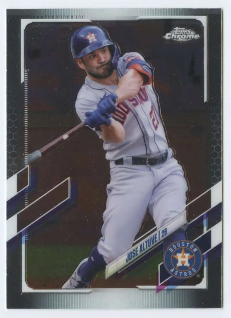 Chrome-finish Jose Altuve baseball card from Topps Chrome featuring Houston Astros batter