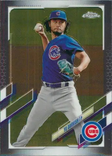Yu Darvish baseball card from 2021 Topps Chrome featuring original gloss and NM-MT condition