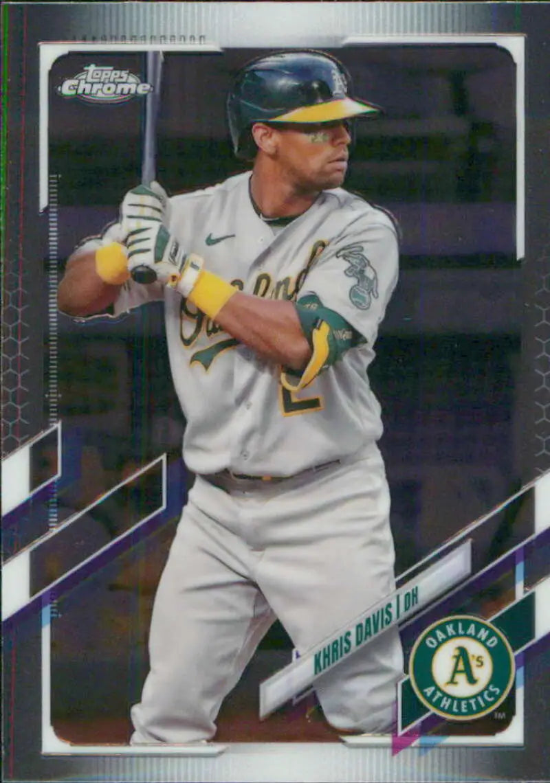 Khris Davis 2021 Topps Chrome #216 Oakland Athletics baseball card in NM-MT condition