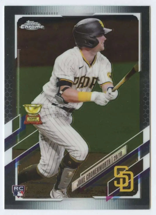 Jake Cronenworth San Diego Padres Baseball Card from 2021 Topps Chrome in white uniform