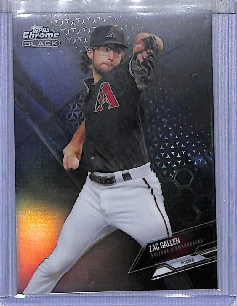 Zac Gallen baseball card from Topps Chrome Black featuring Arizona Diamondbacks player