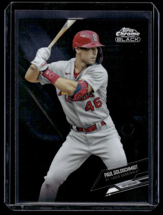 Baseball card of Paul Goldschmidt in white uniform for St. Louis Cardinals collectors