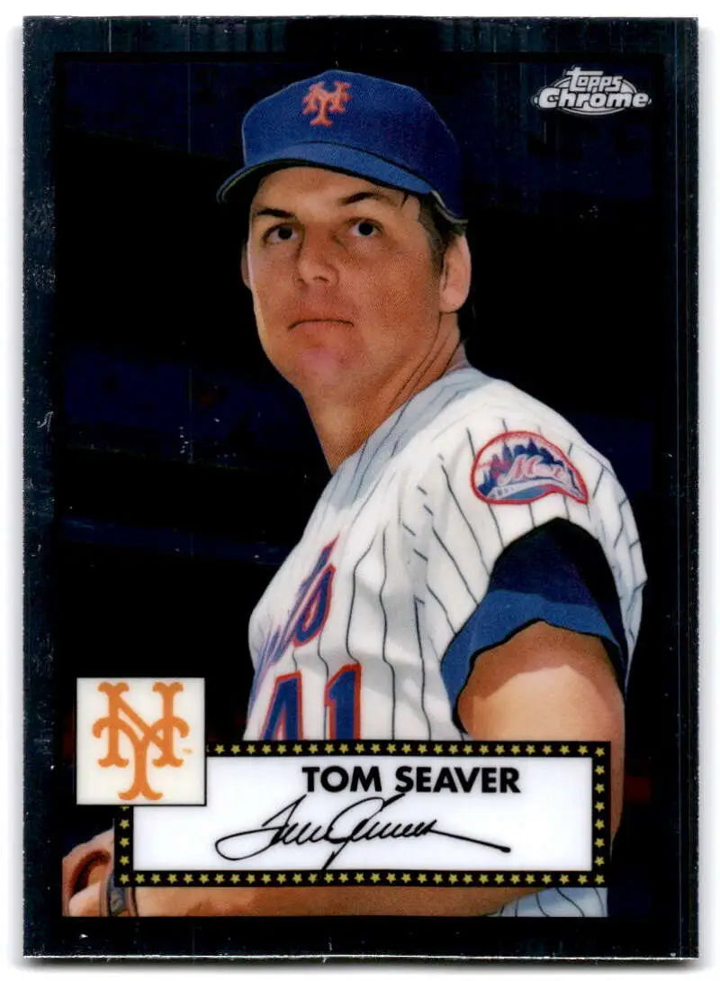 Tom Seaver in New York Mets uniform on 2021 Topps Chrome baseball card