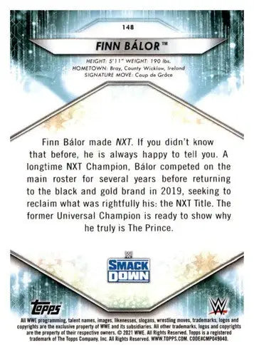 2021 Topps Exclusive Bronze Finn Bálor wrestling card showcasing original gloss and sports cards