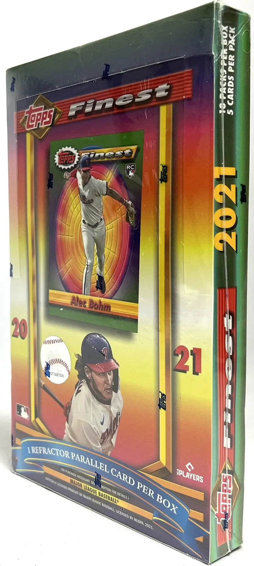 2021 Topps Finest Flashback Baseball Hobby Box with Topps Finest refractor parallels and trading cards