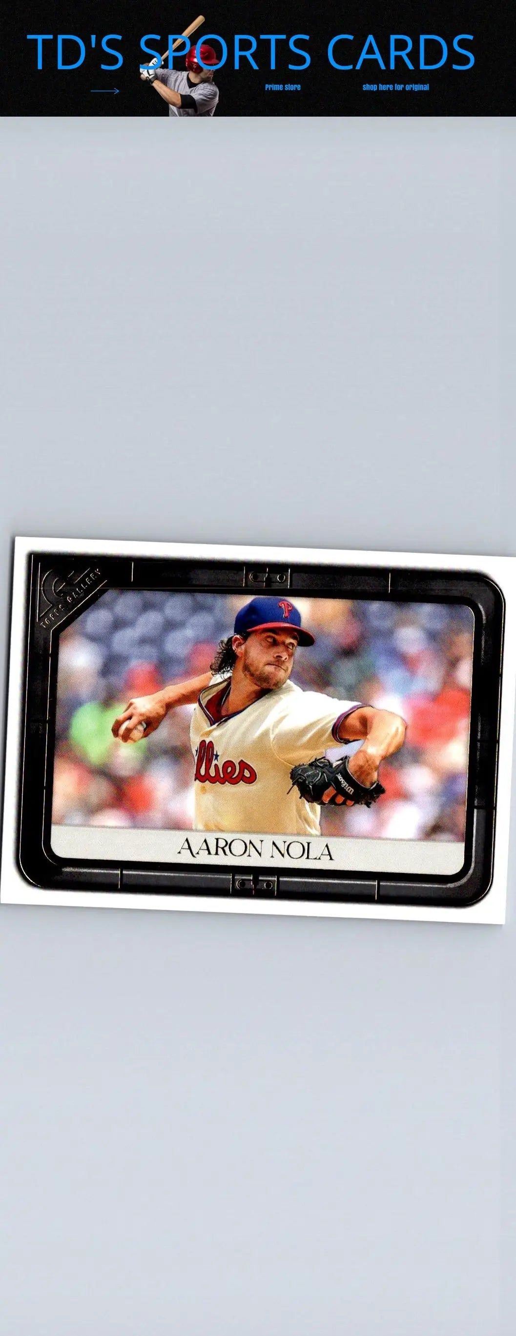 Aaron Nola baseball card from 2021 Topps Gallery series for collectors