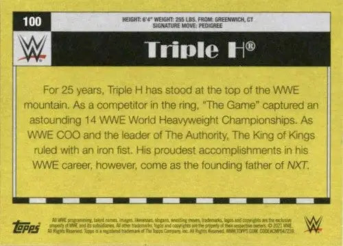 2021 Topps Heritage Triple H wrestling sports card with original gloss displayed by Simply Sandoval