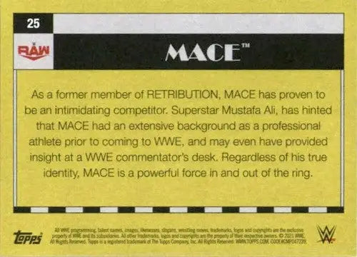 Original gloss 2021 Topps Heritage MACE wrestling card featuring Simply Sandoval