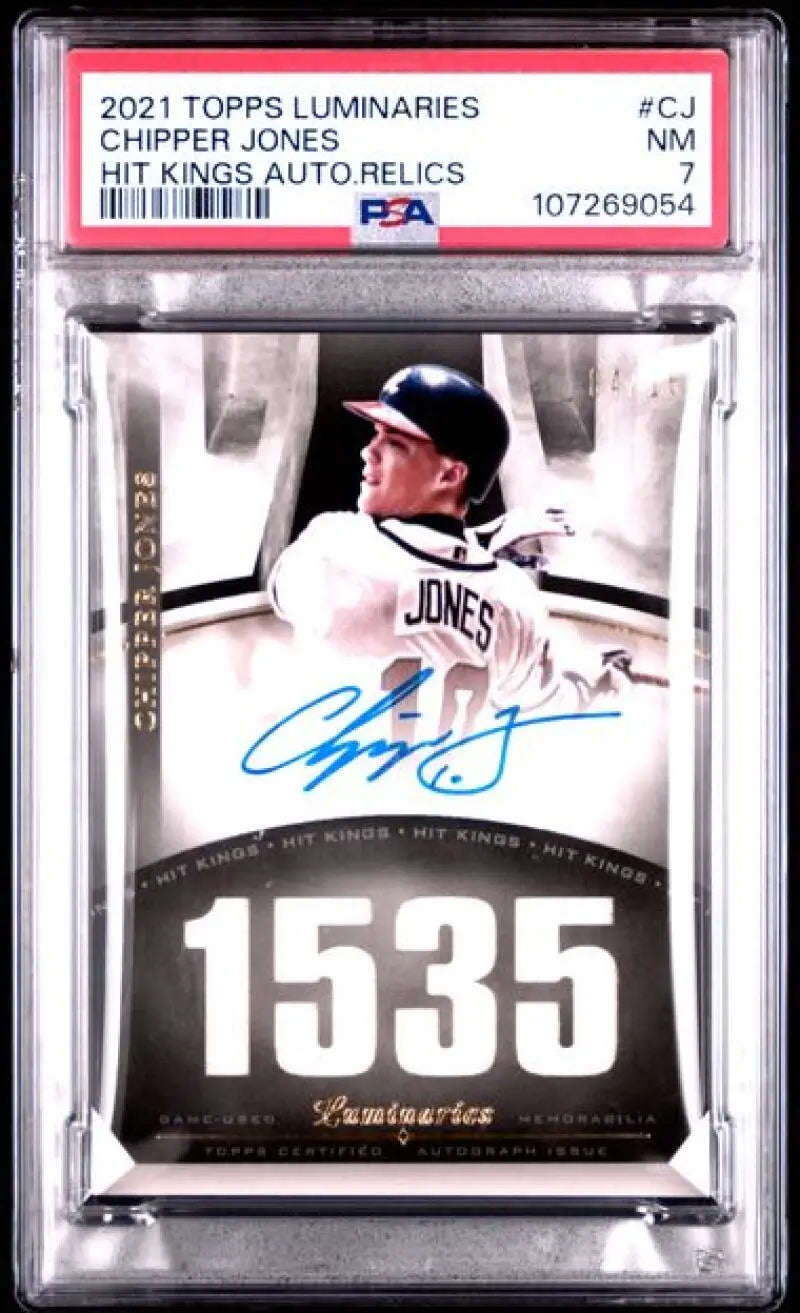 Graded Chipper Jones Atlanta Braves baseball card from 2021 Topps Luminaries series