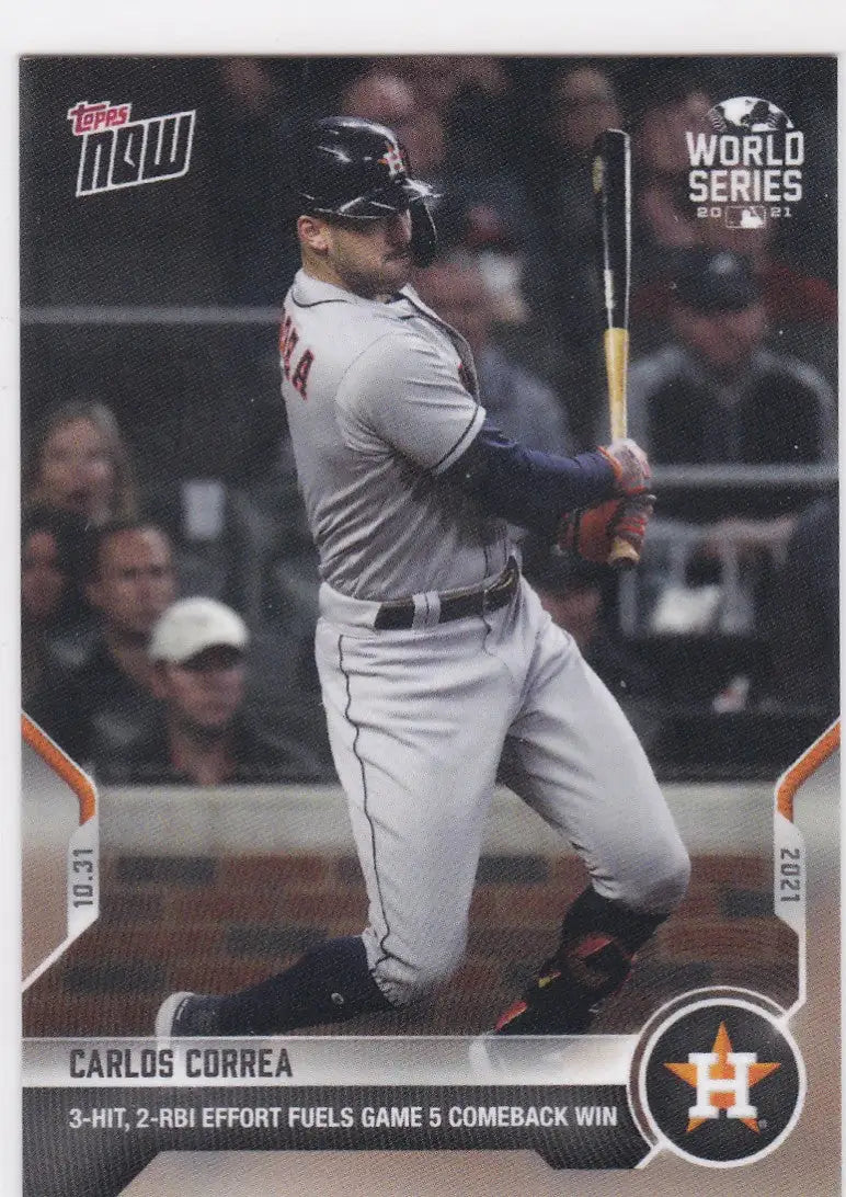 Carlos Correa Houston Astros baseball card from 2021 TOPPS NOW series