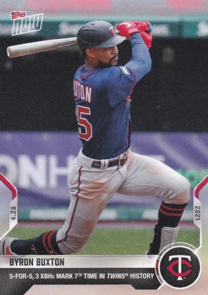 Baseball trading card of Byron Buxton Minnesota Twins from 2021 TOPPS NOW #143
