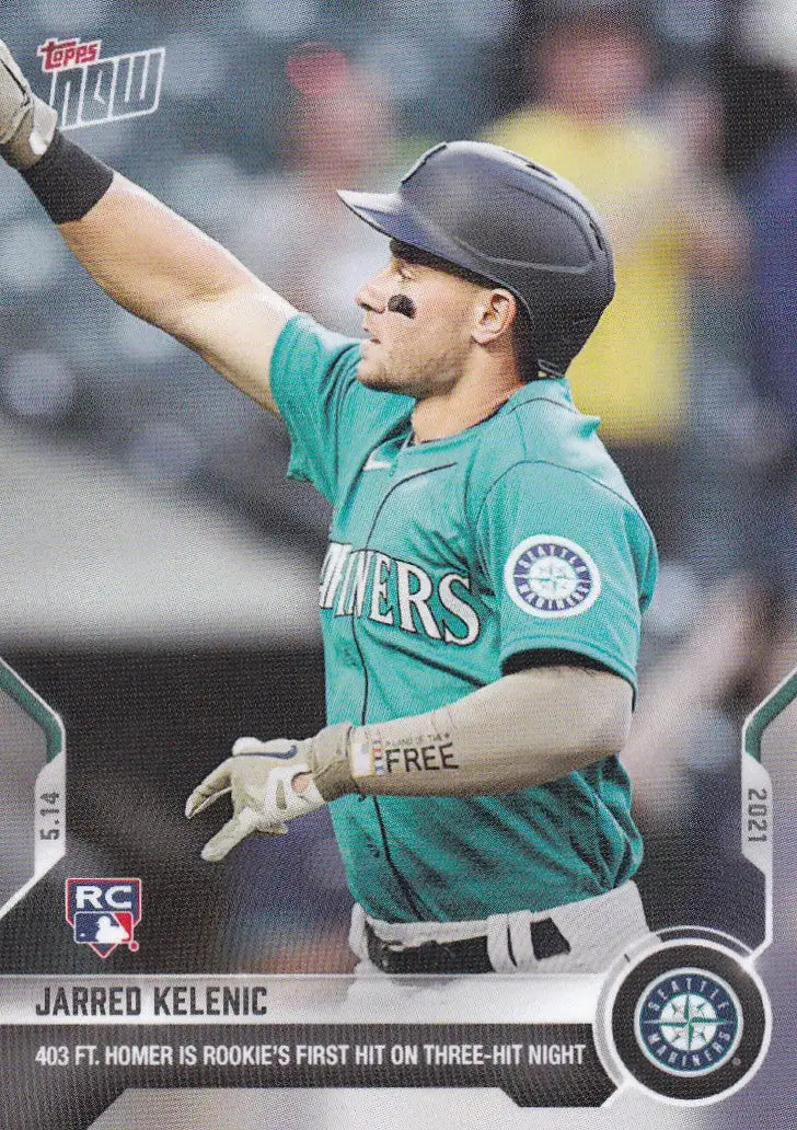 Jarred Kelenic baseball card from 2021 Topps Now, Seattle Mariners collectible