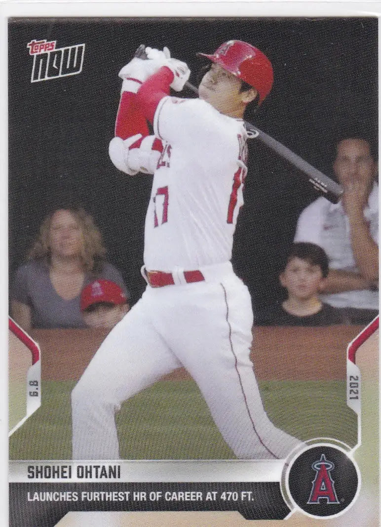 Shohei Ohtani baseball card from 2021 TOPPS NOW #329 featuring Ohtani- Angels
