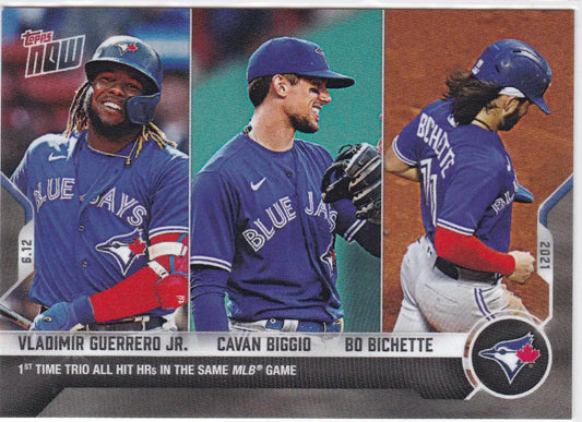 Baseball trading card of Vladimir Guerrero Jr. from Toronto Blue Jays 2021 TOPPS NOW series