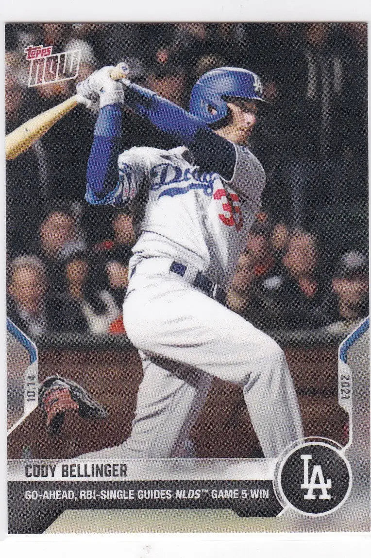 Cody Bellinger baseball card from 2021 TOPPS NOW featuring Los Angeles Dodgers player