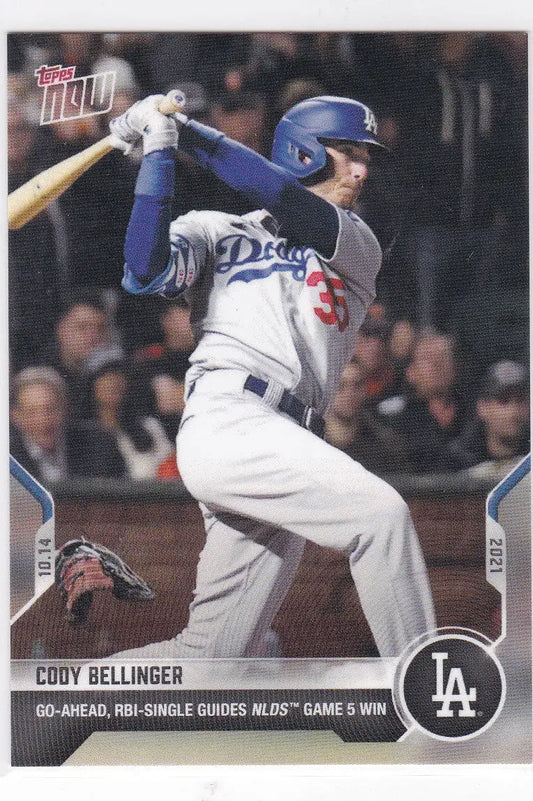 Cody Bellinger baseball card from 2021 TOPPS NOW featuring Los Angeles Dodgers player