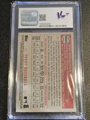 Graded Josh Donaldson baseball card from 2021 Topps Topps Redux Chrome series