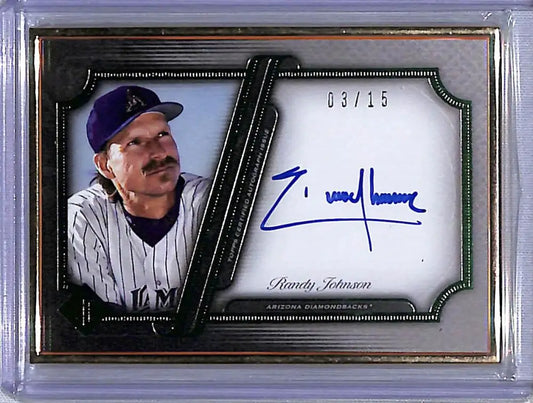 Randy Johnson Arizona Diamondbacks Baseball Card with autograph and 03/15 numbering