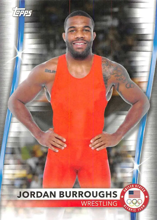 Jordan Burroughs wrestling card from 2021 Topps US Olympics Paralympics team hopefuls