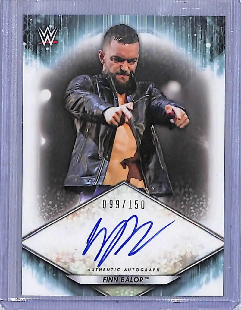 WWE trading card featuring Finn Bálor with authentic autograph from Topps WWE A-FB Finn Bálor series