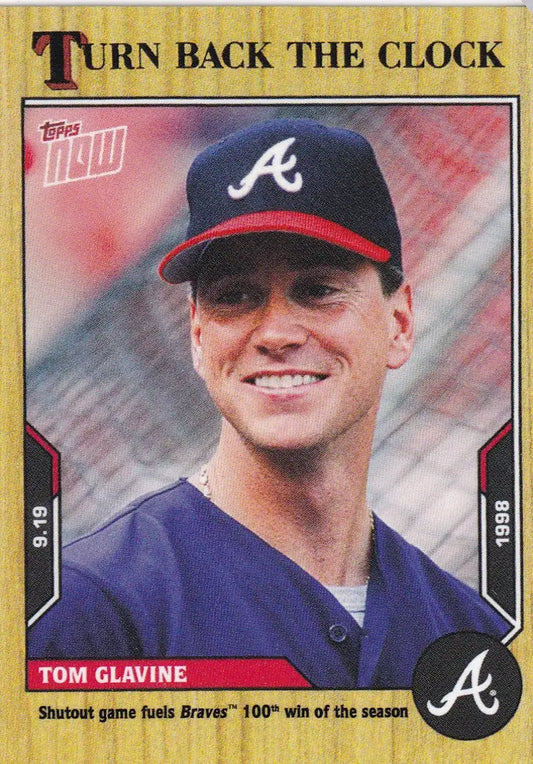 Tom Glavine Atlanta Braves baseball card from 2021 Turn Back the Clock series