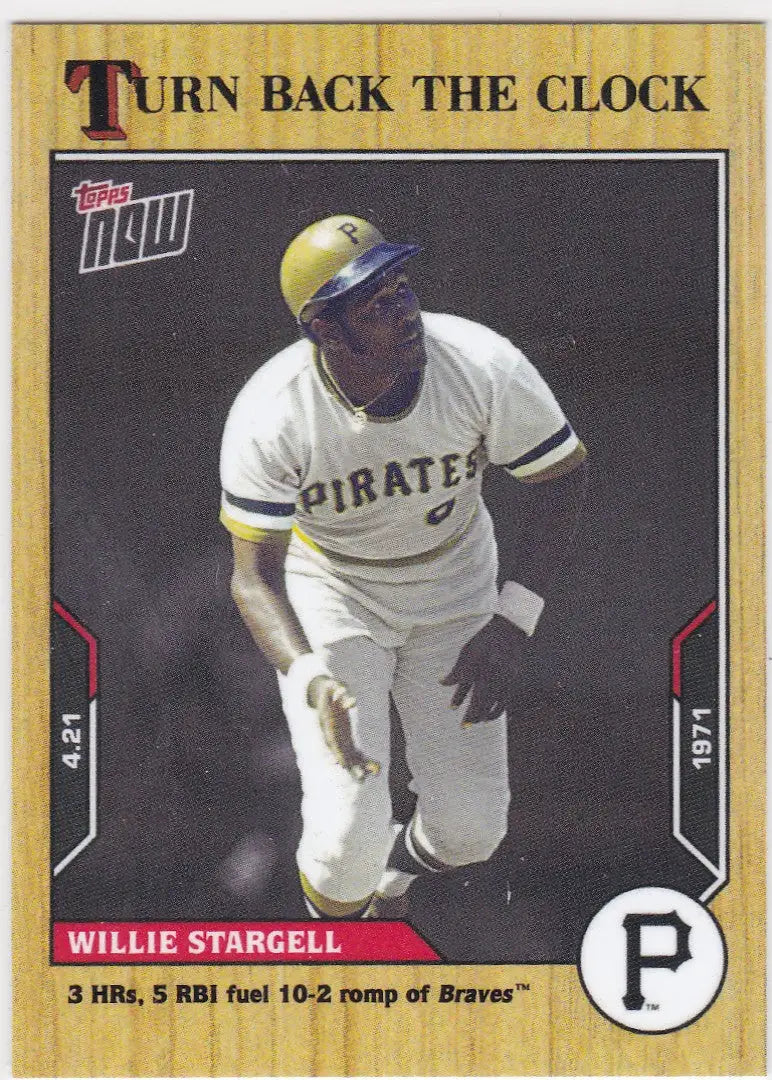 Baseball trading card of Willie Stargell Pittsburgh Pirates in 2021 TURN BACK THE CLOCK series