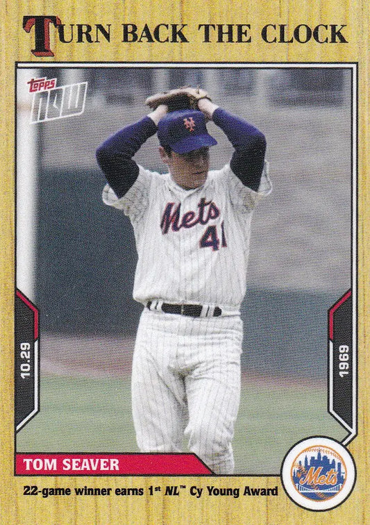 Collectible baseball card of Tom Seaver in Mets uniform from 2021 TURN BACK THE CLOCK series