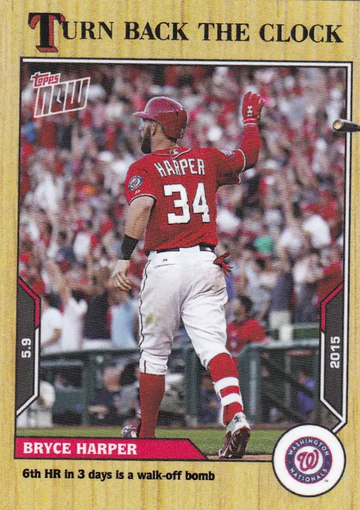 Baseball trading card featuring Bryce Harper Washington Nationals 2021 TURN BACK THE CLOCK
