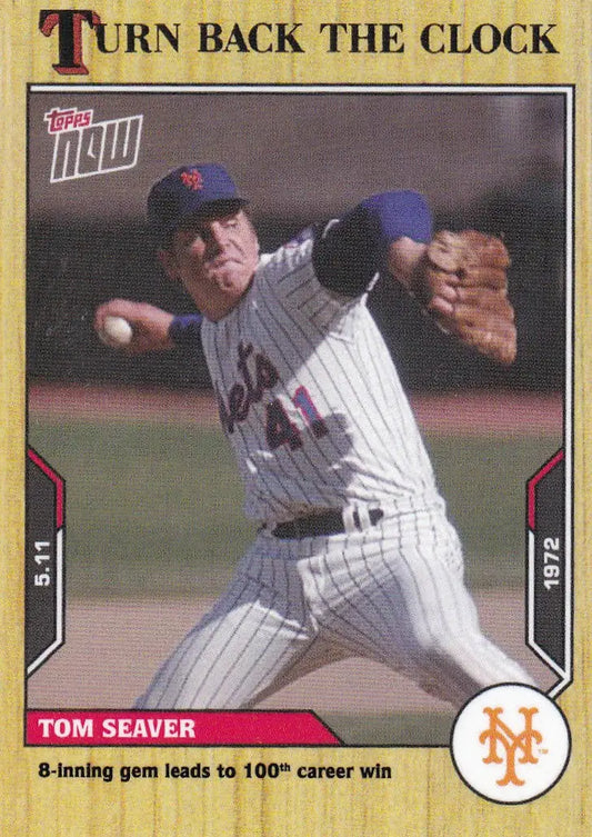 Vintage baseball card of Tom Seaver from the New York Mets 2021 TURN BACK THE CLOCK series