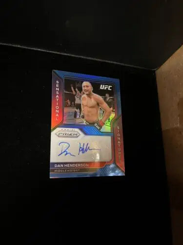 Dan Henderson autographed UFC trading card from 2021 Prizm Blue Sensational Signatures