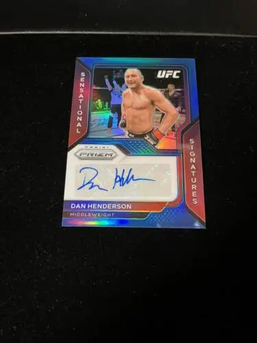Dan Henderson autographed UFC trading card from 2021 Prizm Blue Sensational Signatures series