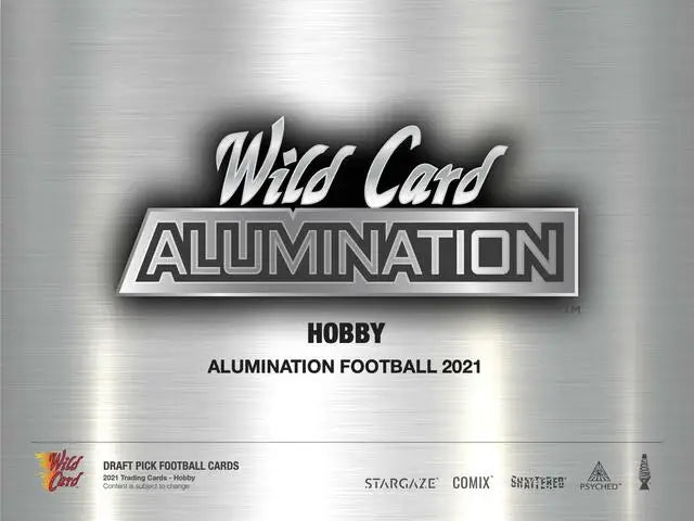 Wild Card Alumination Football Hobby Box featuring alumination football hobby cards and black chase packs